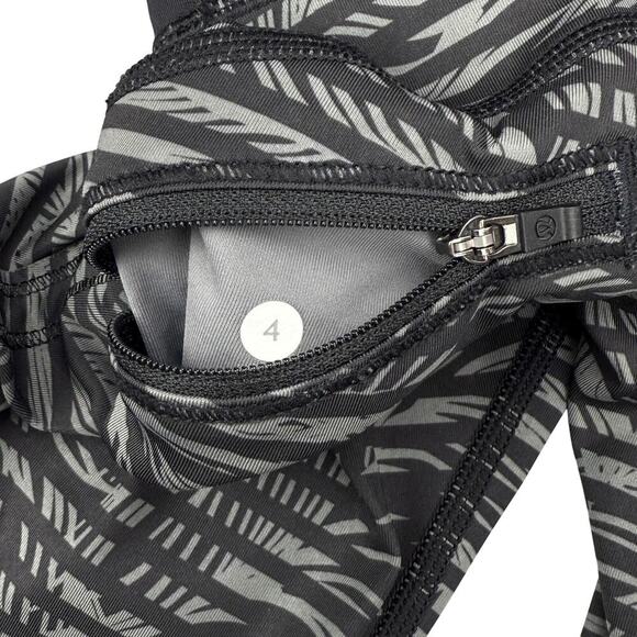 LULULEMON Run: Top Speed Crop Full-On Luxtreme Sz 4 Stripe Play Slate Black - Picture 6 of 9